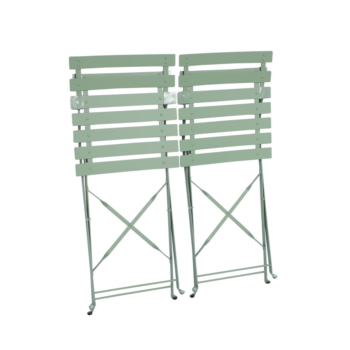 Chaise de jardin pliante métal (lot de 2) CHAISES EMILIA vert de gris, SWEEEK