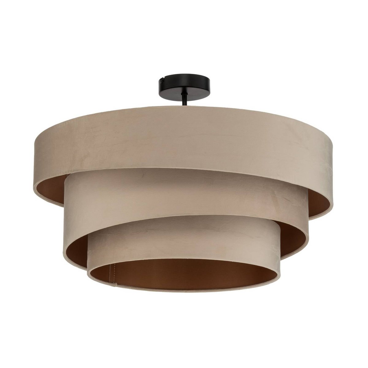 Plafonnier en textile moderne, Jusari crème, doré, LINDBY