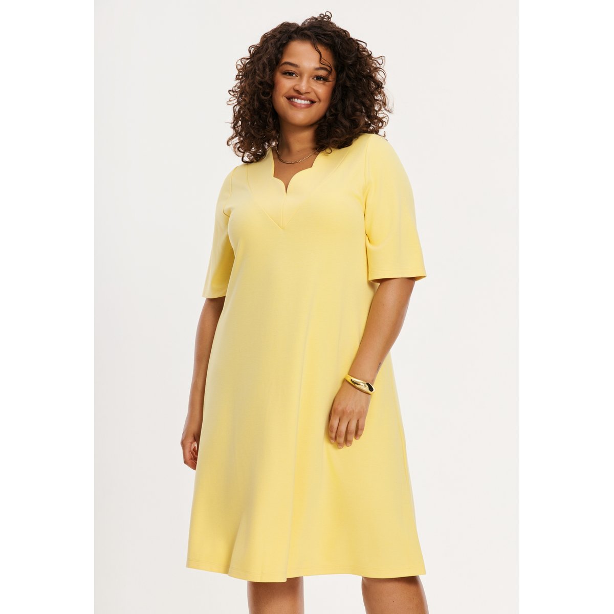 Robe imprimée jaune, YOEK
