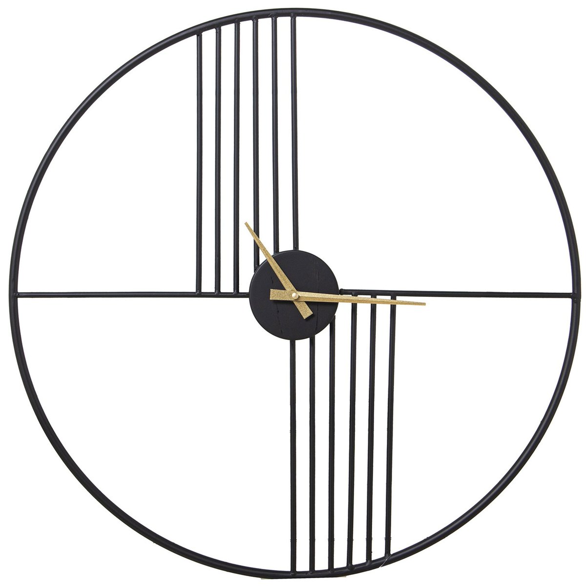Horloge murale design ronde noire 61x61x1cm noir, WADIGA