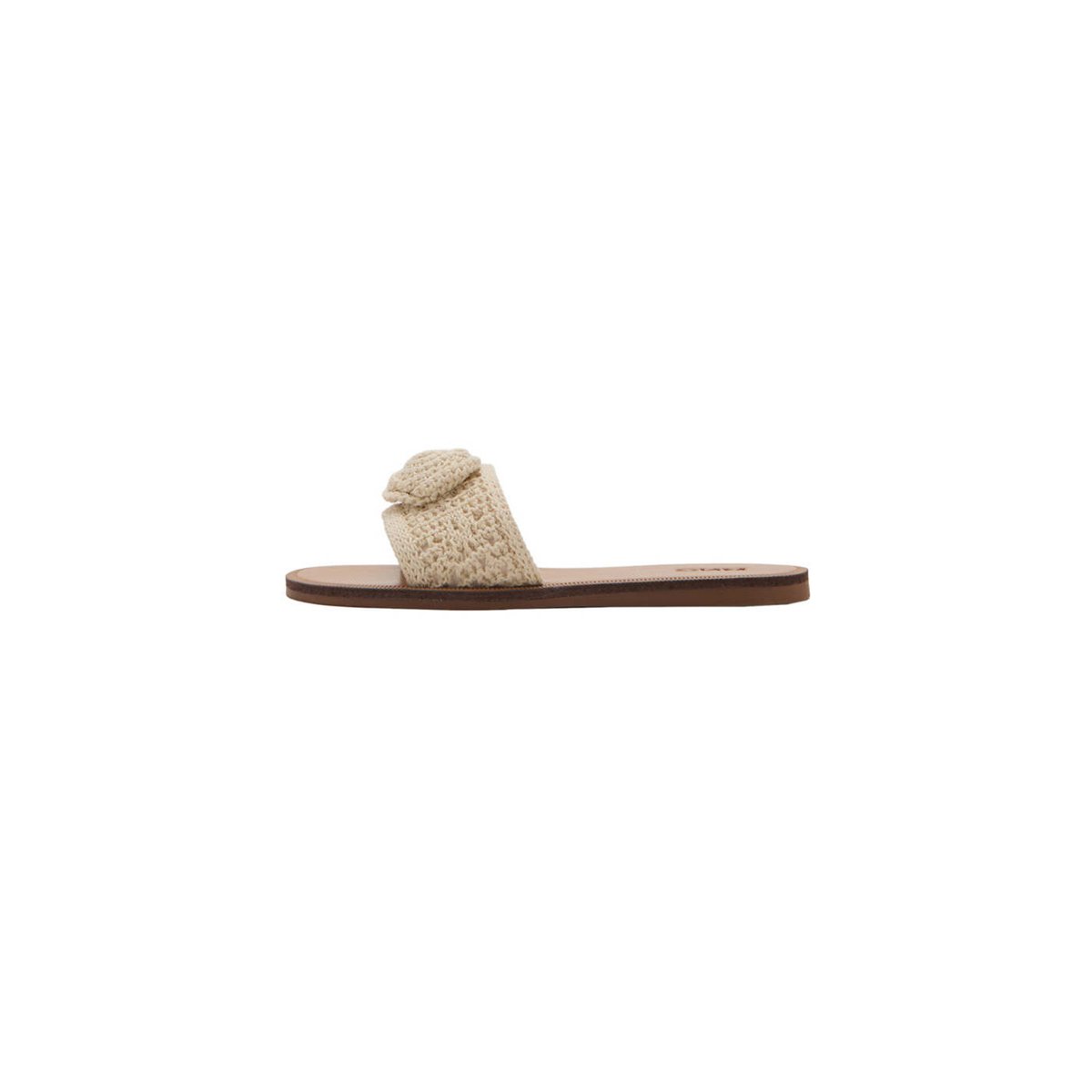 Sandales plates en crochet blanc cassé, MANGO KIDS