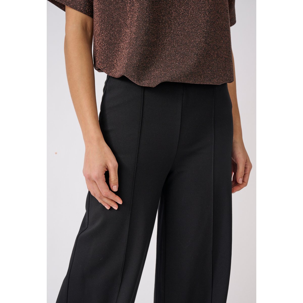 Pantalon large maille milano Perfect Fit noir, DAMART
