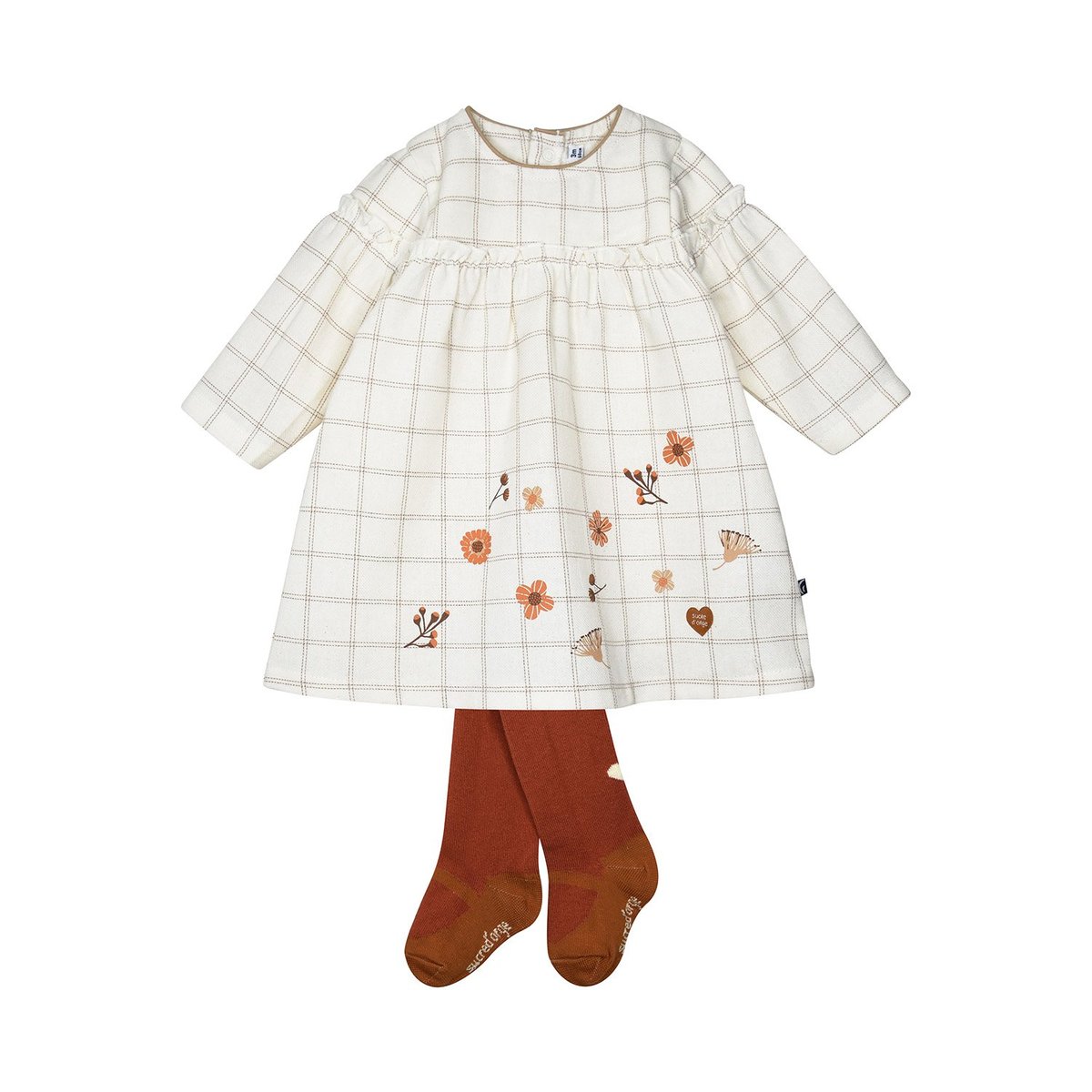 Robe collant soleina tisse teint manches longues beige, SUCRE D'ORGE