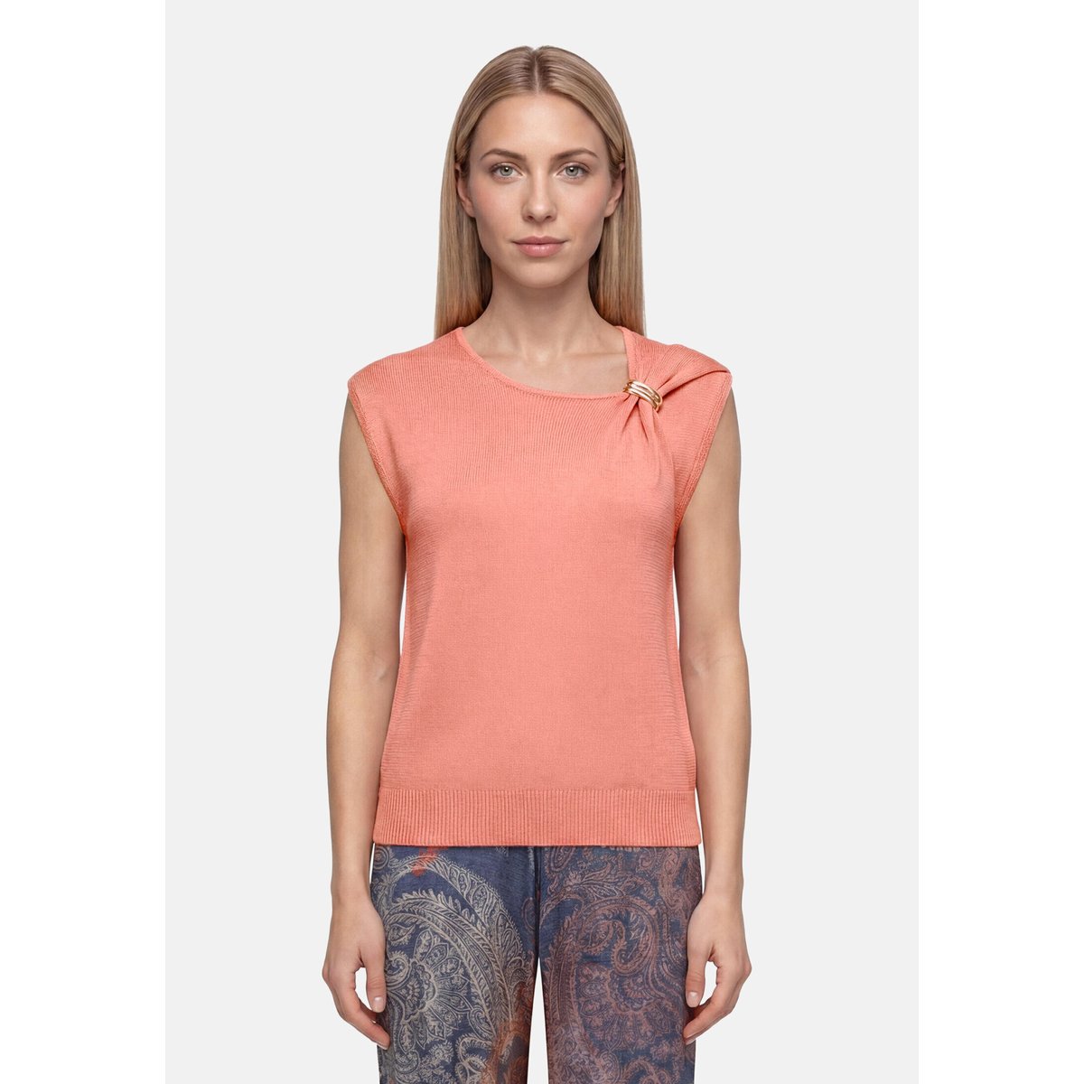 Top en maille à boucle light mahogany, BETTY BARCLAY