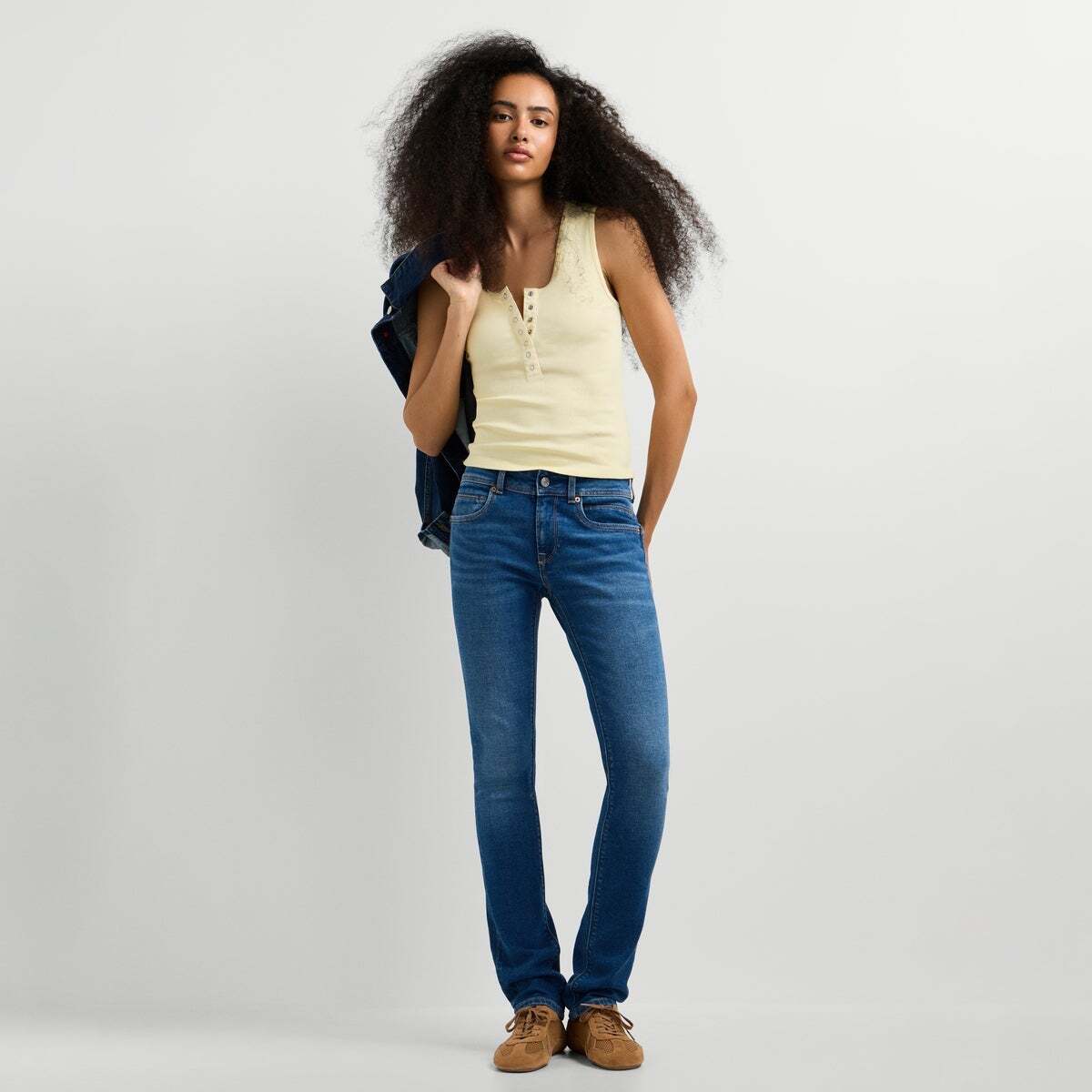 Brooke - Jean Coupe Slim, Taille Basse authentique bleu vif, PEPE JEANS
