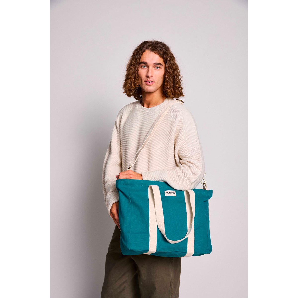 Sac week-end JEAN bleu paon, HINDBAG