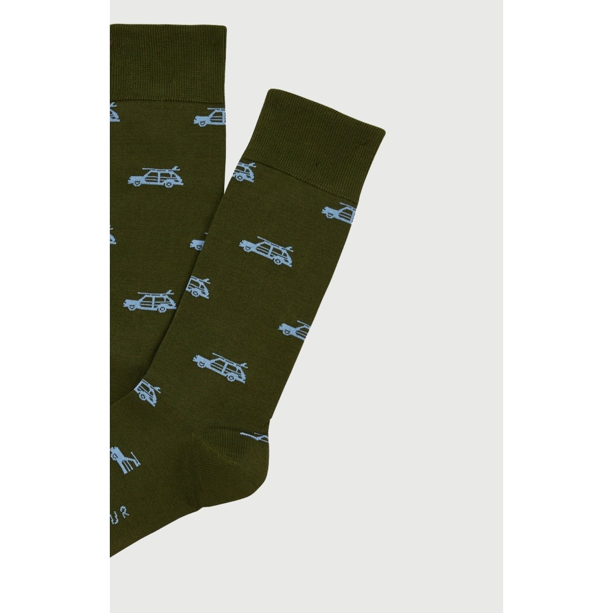 Chaussettes en fil d'écosse en coton imprimé Surf Kaki kaki, ARTHUR