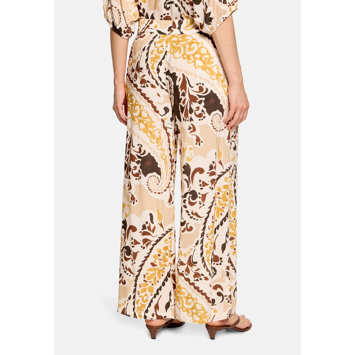 Pantalon palazzo à élastique yellow/brown, CARTOON