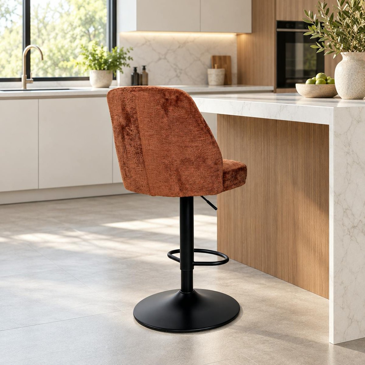 Chaise de bar pivotante et réglable (lot de 2) IENA rouille, PIER IMPORT
