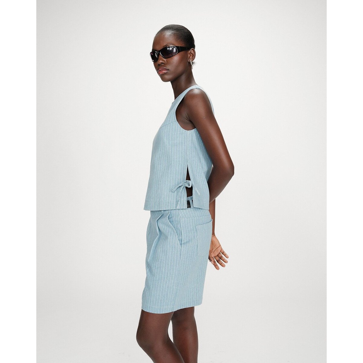 Top rayé en denim VENDOME rayé bleu, GRACE & MILA