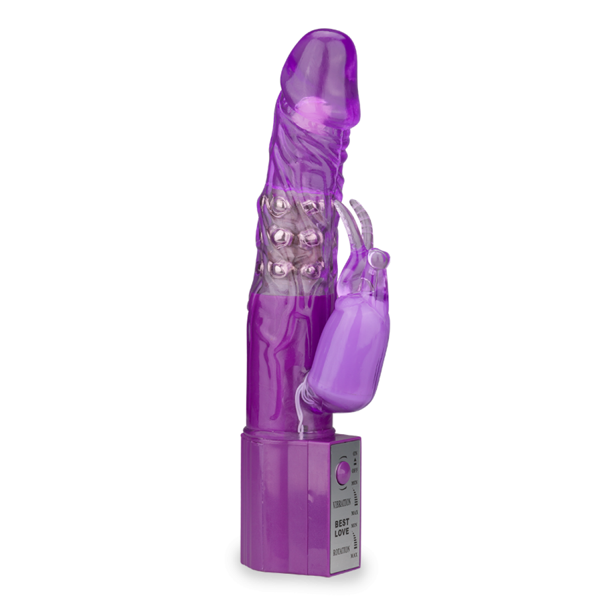 Vibromasseur vibro rabbit rotatif gros diamètre violet, LOVE AND VIBES