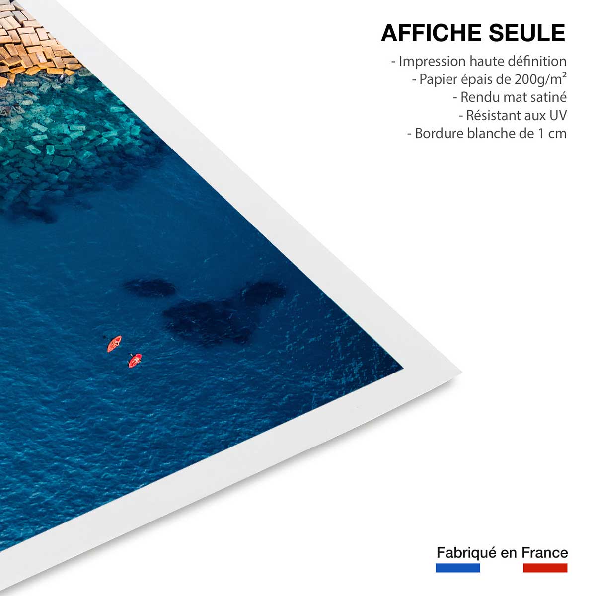 Poster digue vue d'en haut affiche seule, HEXOA