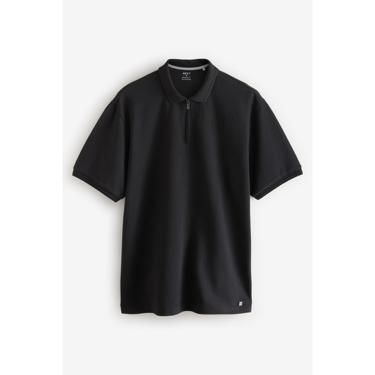 Polo texturé manches courtes à zip, lot de 3 noir/blanc/marine, NEXT