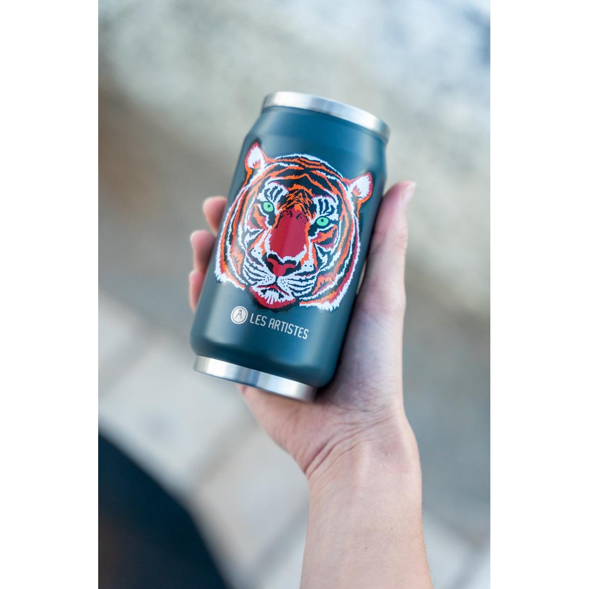 Canette isotherme Tigre 280 ml gris, LES ARTISTES PARIS