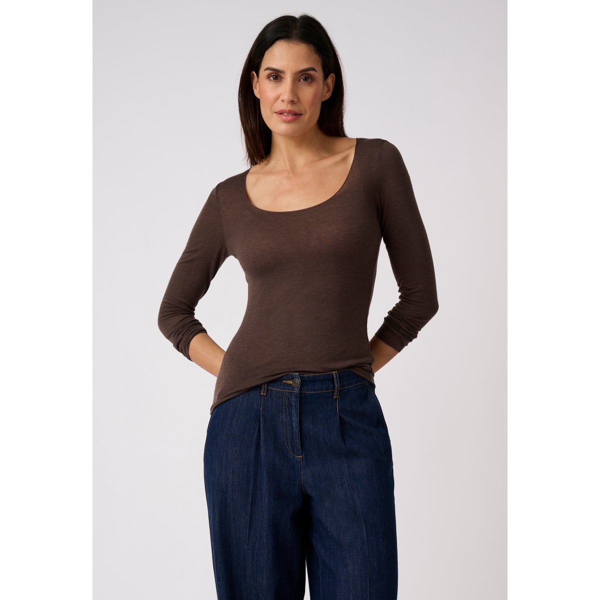 T-shirt Thermolactyl Sensitive Light marron chiné, DAMART