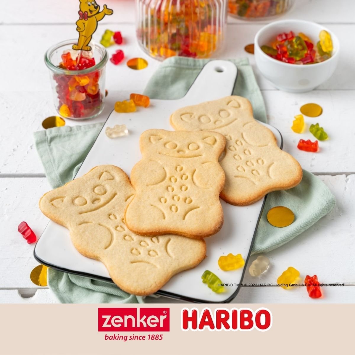 Emporte-pièce biscuits 2 en 1 HARIBO bleu, ZENKER