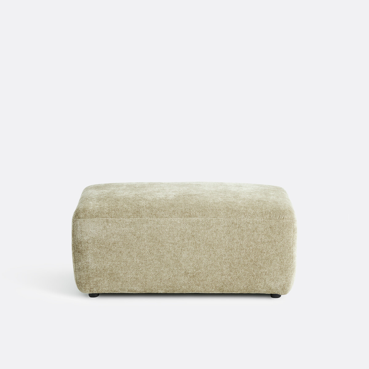 Elément pouf pour canapé modulable, en chenille épaisse, AMAD vert sauge, LA REDOUTE INTERIEURS