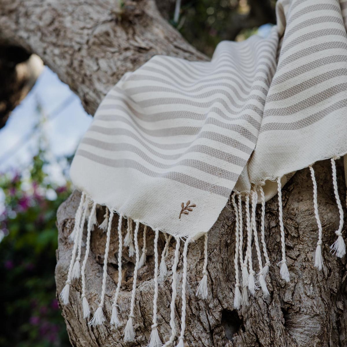 Fouta XXXL coton HOSSEGOR taupe, FEBRONIE