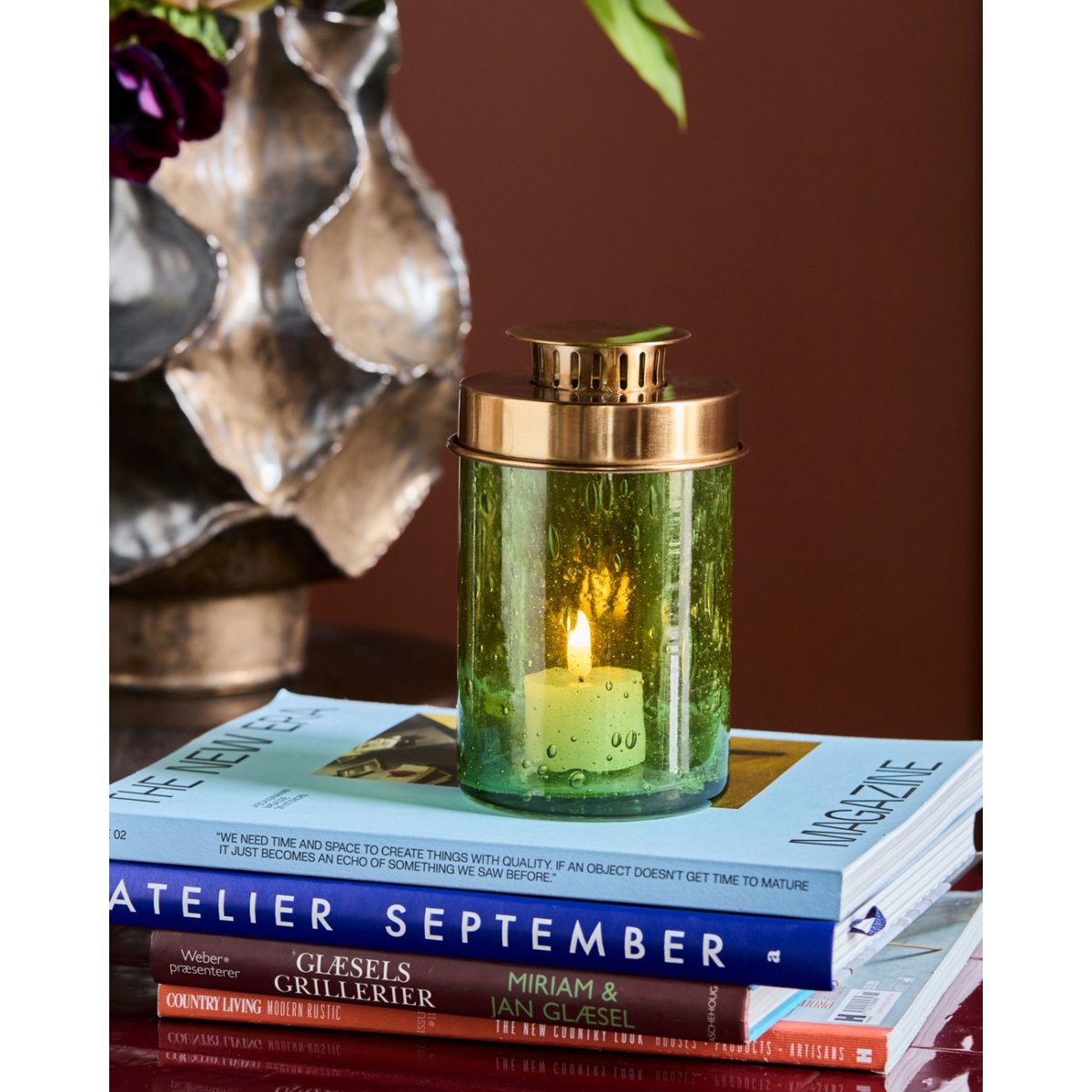 Lot de 2 lanternes en verre Omay vert, HOUSE DOCTOR
