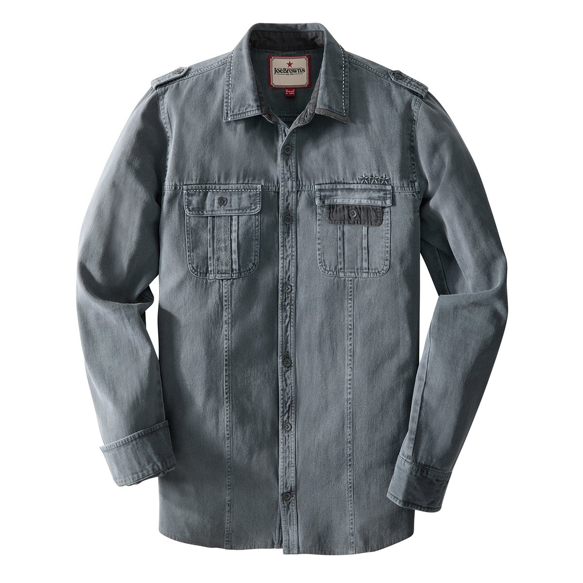Chemise Militaire Personnalisée Commandement gris, JOE BROWNS