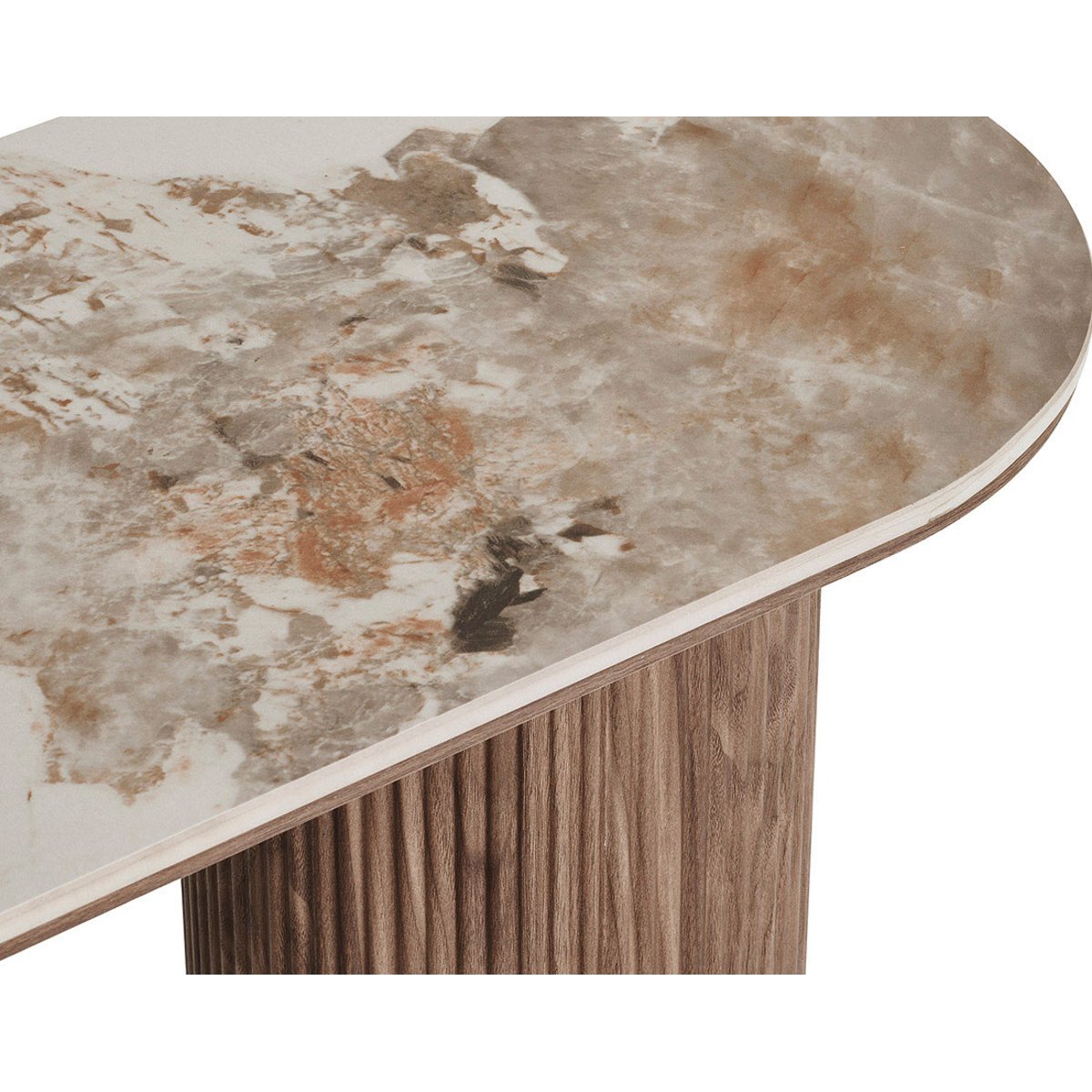 Console plateau effet marbre, LYSA bois / blanc, LISA DESIGN