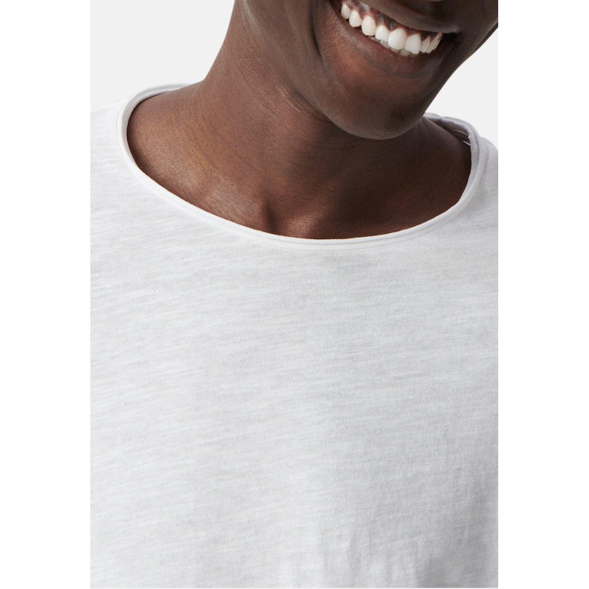 Tee-shirt col rond à manches longues L'Essentiel blanc, IKKS