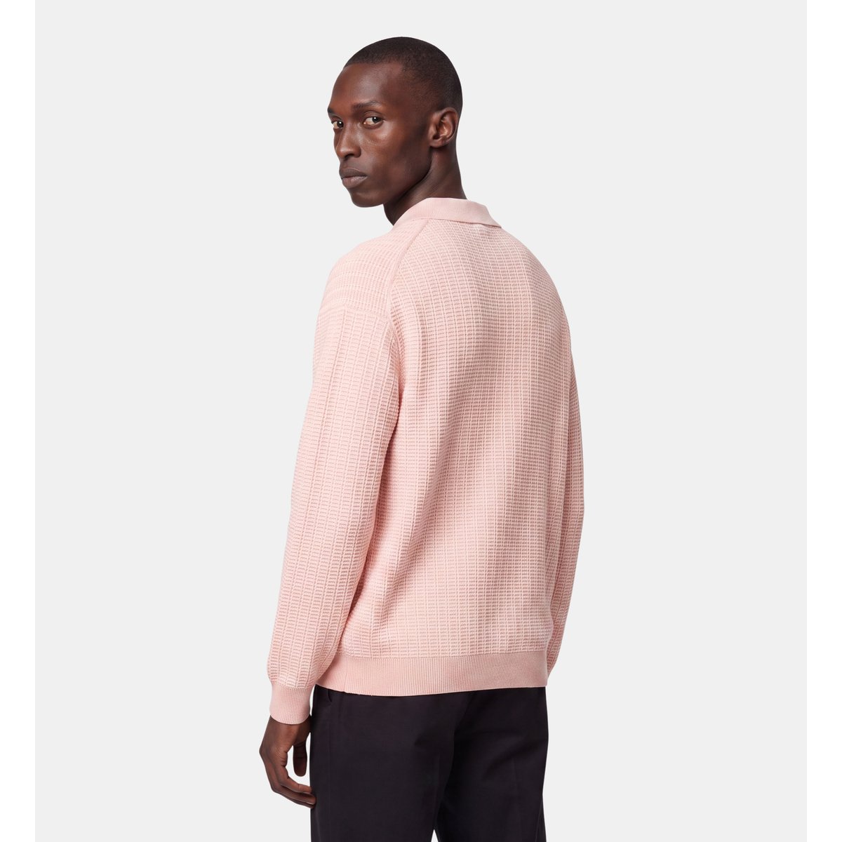 Polo manches longues tolancy écru et rose, GALERIES LAFAYETTE