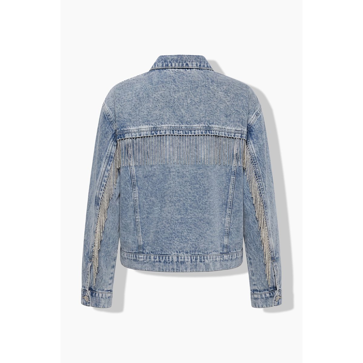 Veste en jean à franges sur les manches bleu jean, STUDIO UNTOLD