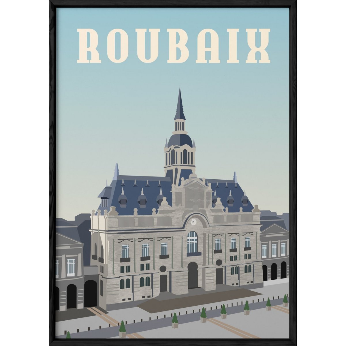 Affiche ville de Roubaix blanc, L'AFFICHERIE