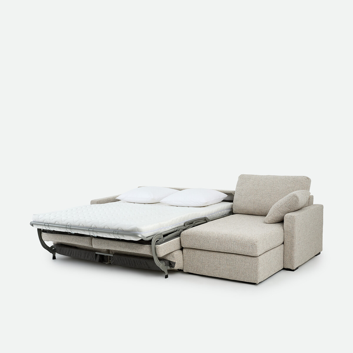 Canapé d'angle, convertible, 4 places, Standard, tissu texturé moucheté, TIMOR ecru/bleu, LA REDOUTE INTERIEURS