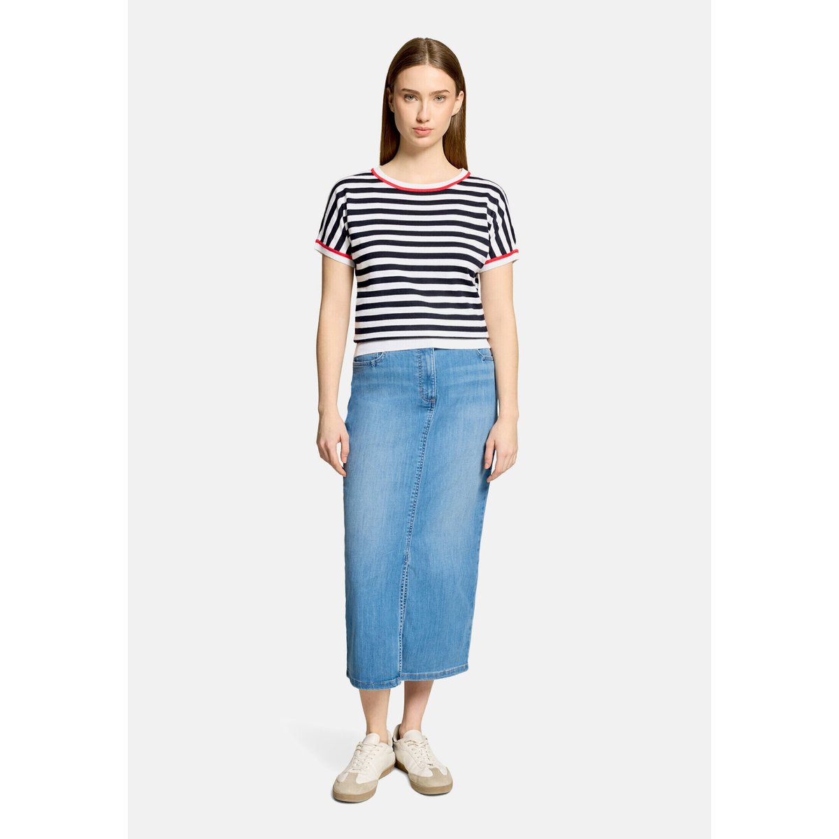 Pull-over en maille à rayures patch dark blue/red, BETTY BARCLAY