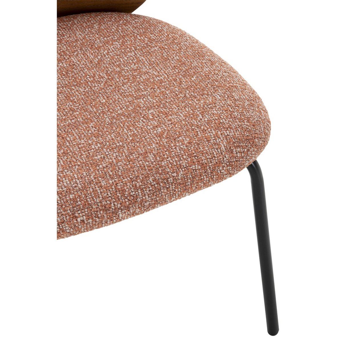 Chaise en frêne massif et tissu noyer, noir et brique, RECOLLECTION