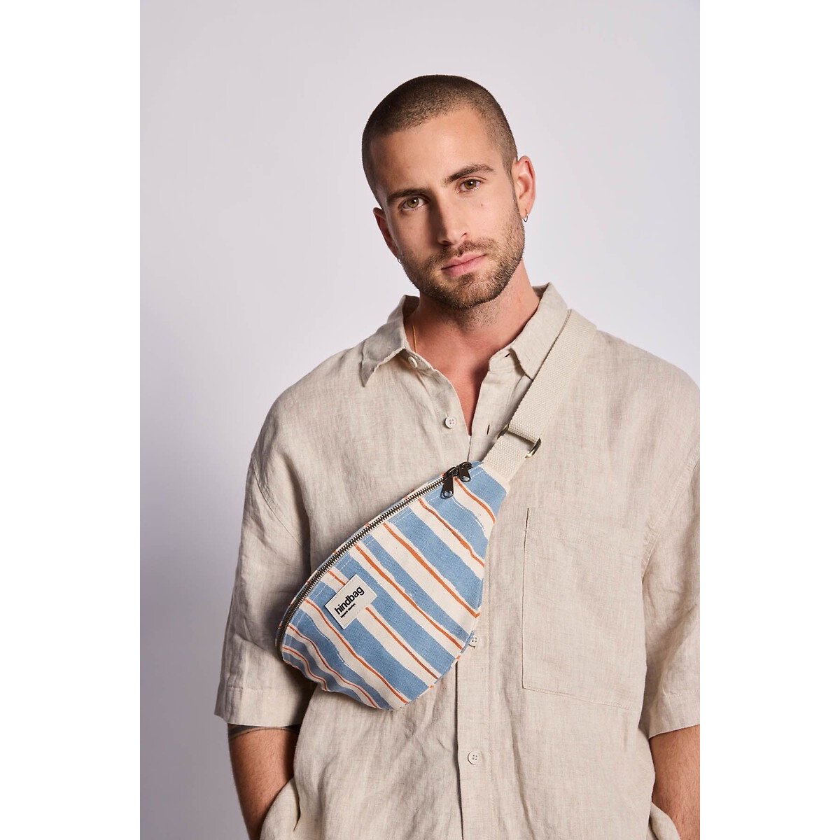 Riñonera a rayas, OLIVIA rayas azul/blanco, HINDBAG