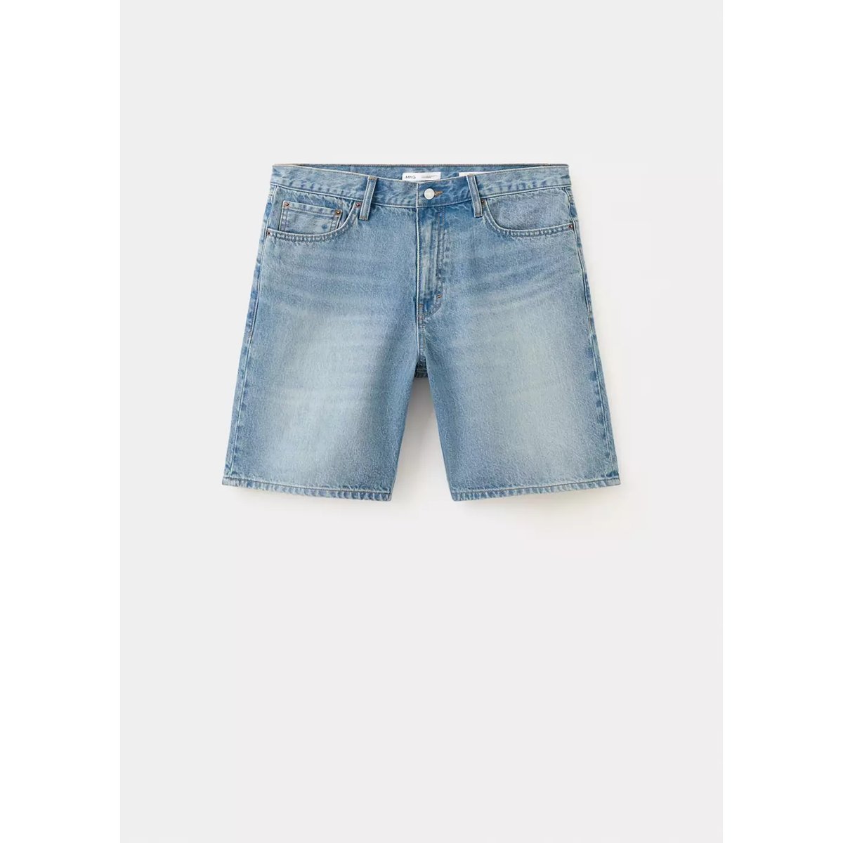 Bermuda en jean droit bleu moyen, MANGO MAN