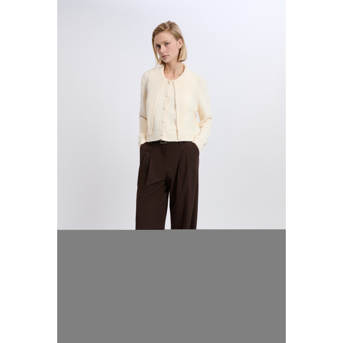 Gilet à nouer A AYA GILET ecru, ETAM