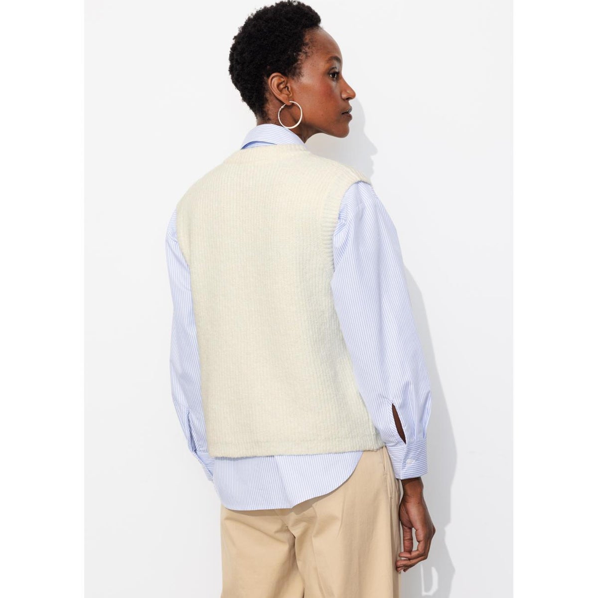 Gilet zippé sans manches ecru, PROMOD