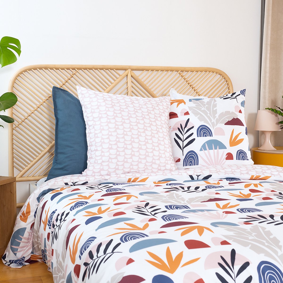 Parure housse de couette polyester, Domy bleu, C DESIGN HOME TEXTILE