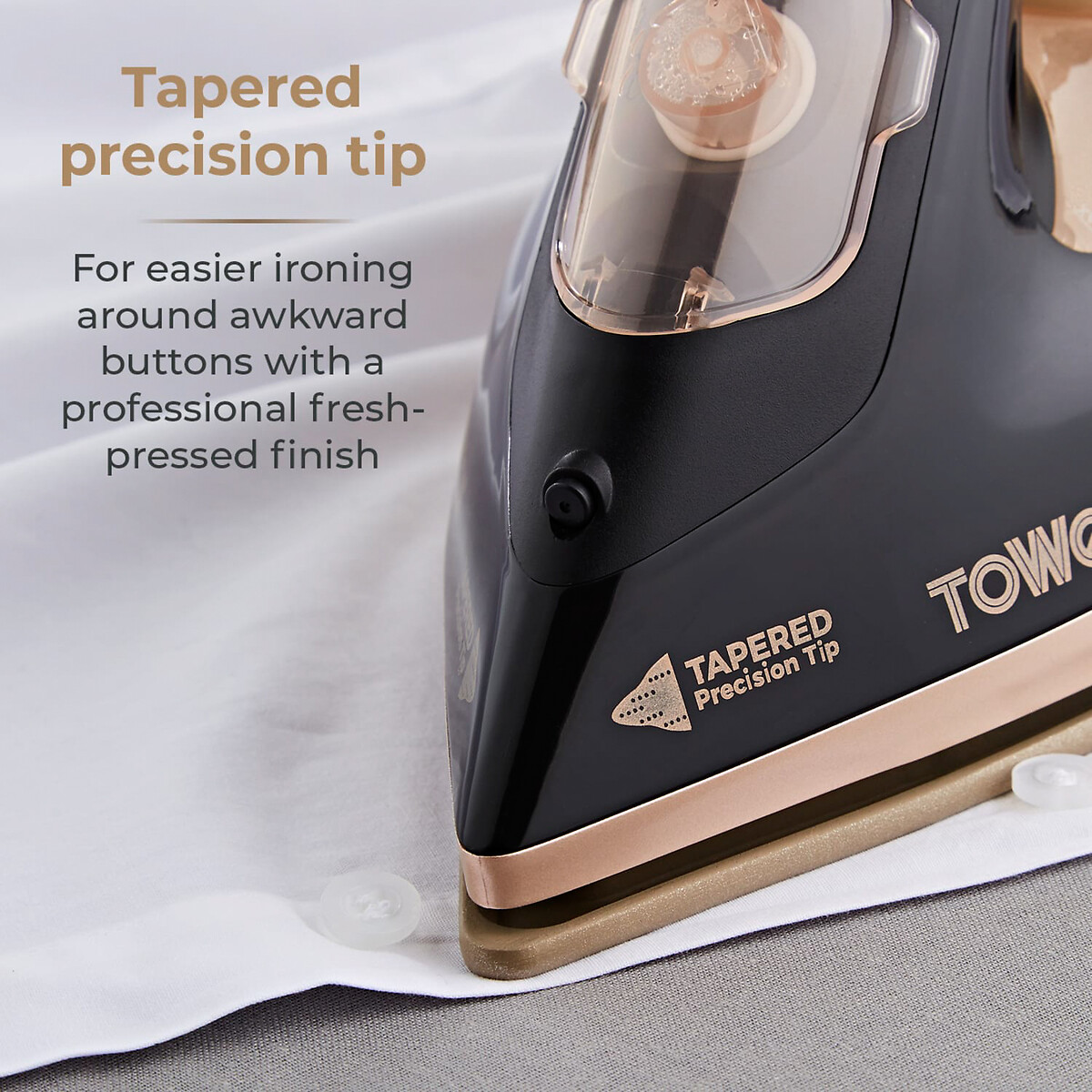 CeraGlide 3100W Steam Iron - T22021 black/gold, TOWER