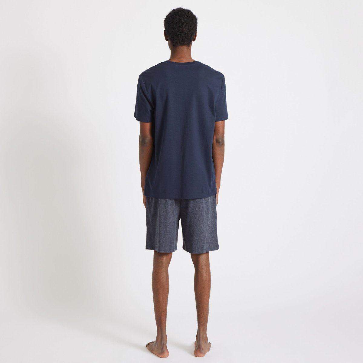 Ensemble de pyjama court en coton BIO marine, MONOPRIX