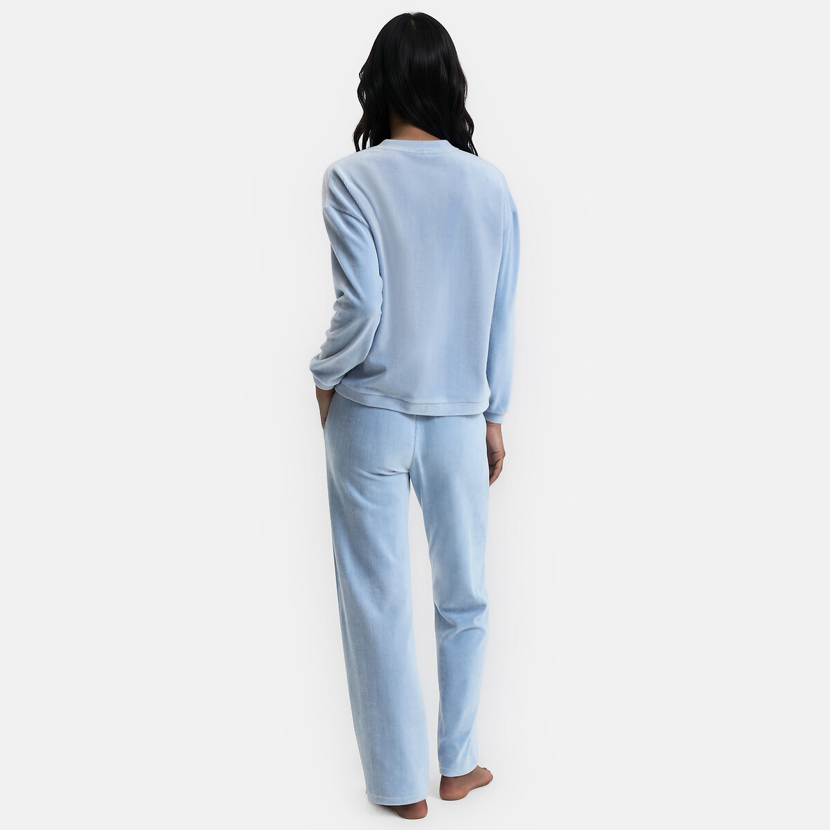 Pigiama in velluto a coste blu ghiaccio, LA REDOUTE COLLECTIONS