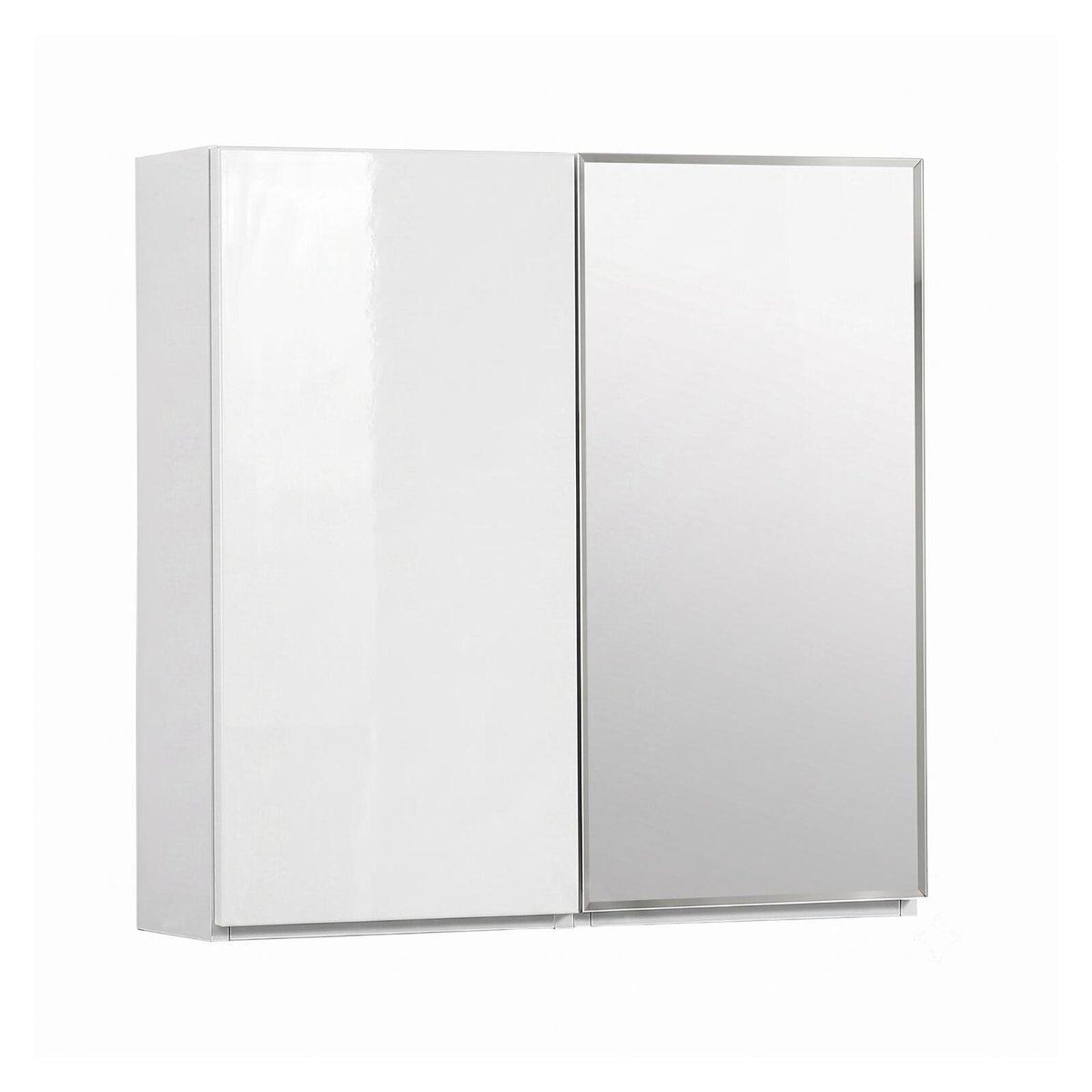 Armoire de toilette 60cm double porte avec miroir WILL blanc brillant, MOB IN