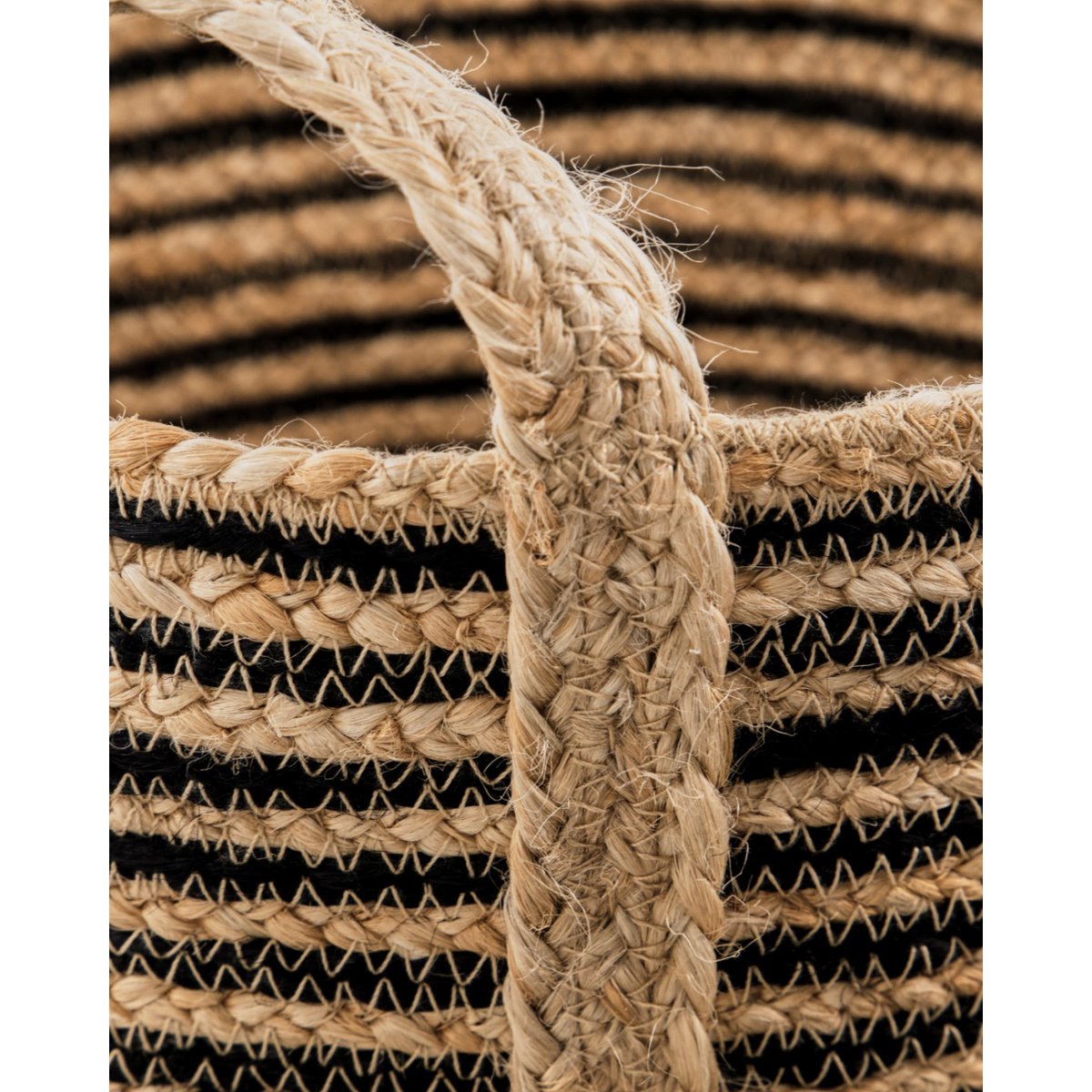 Lot de 3 paniers de rangement Dungi h 20 cm noir, nature, HOUSE DOCTOR
