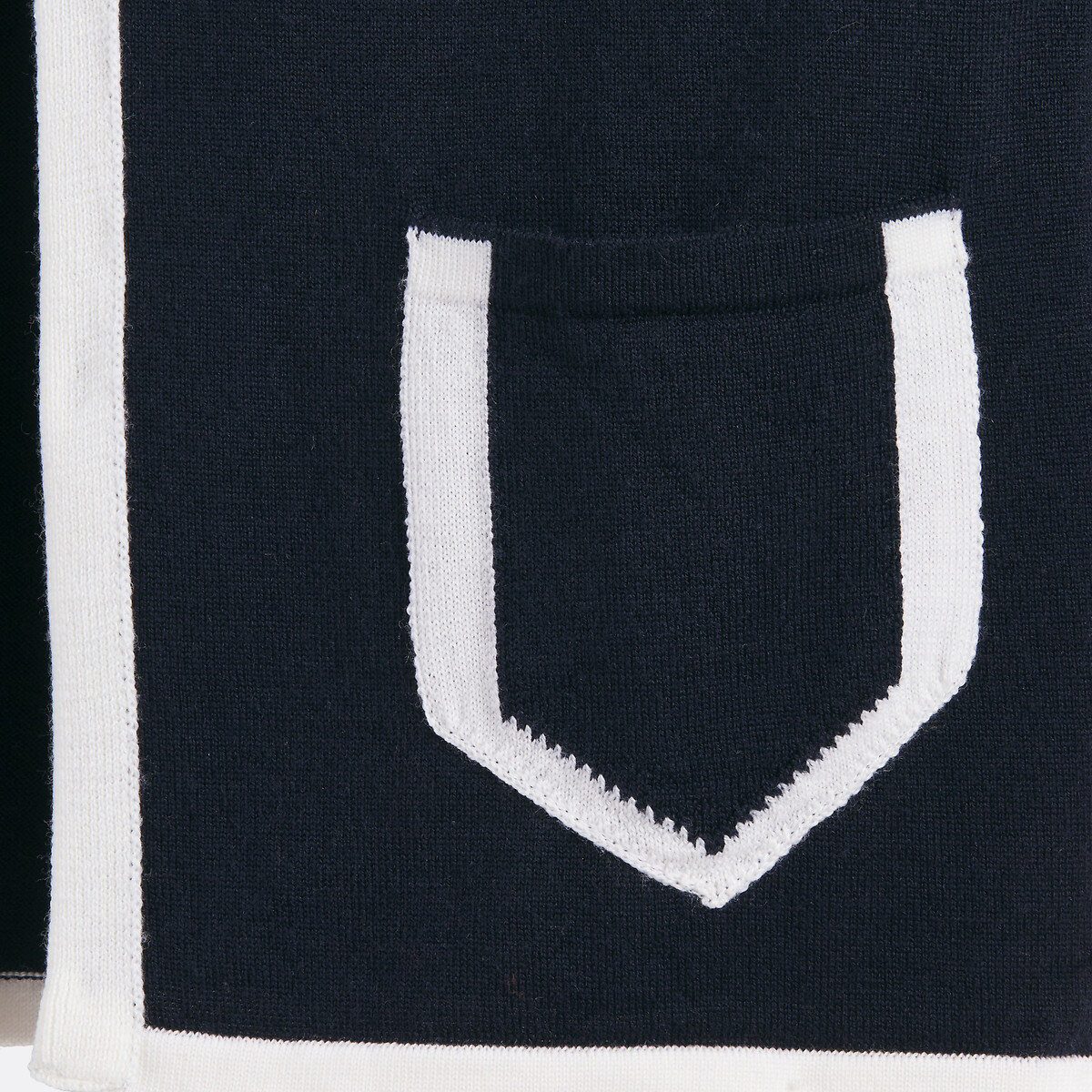Merino Wool Long Open Cardigan navy blue, BLANCHEMAILLE