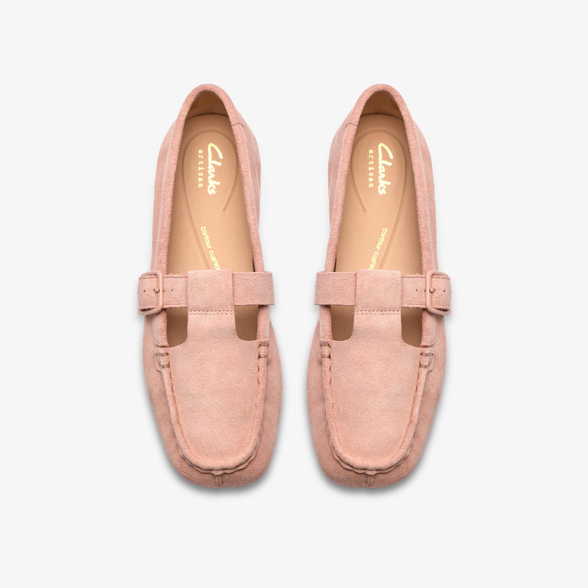 Mocassins Suède FRECKLE T BAR rose, CLARKS
