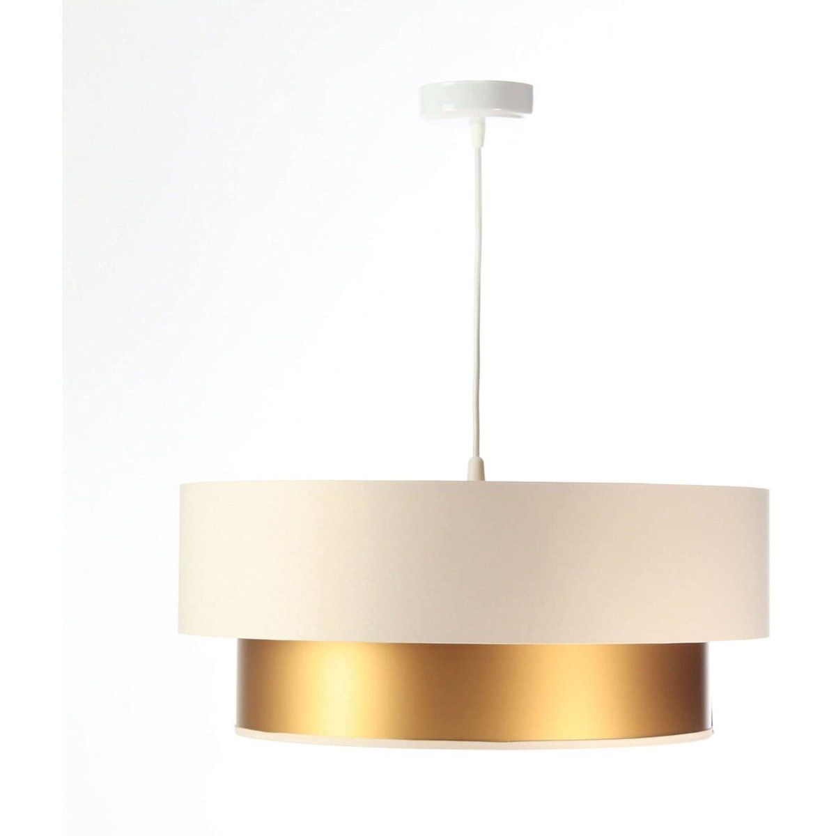 Suspension en tissu, DUO ÉLÉGANT crême et doré satiné et brillant, BPS KONCEPT