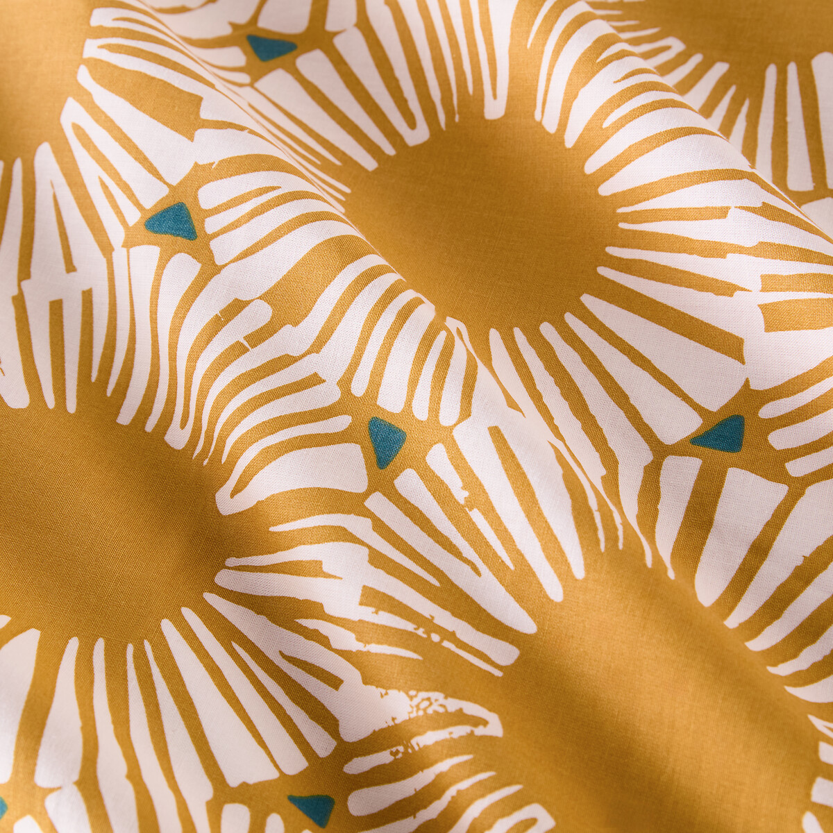 Taie d’oreiller pur coton, Jahia imprimé jaune/bleu, LA REDOUTE INTERIEURS