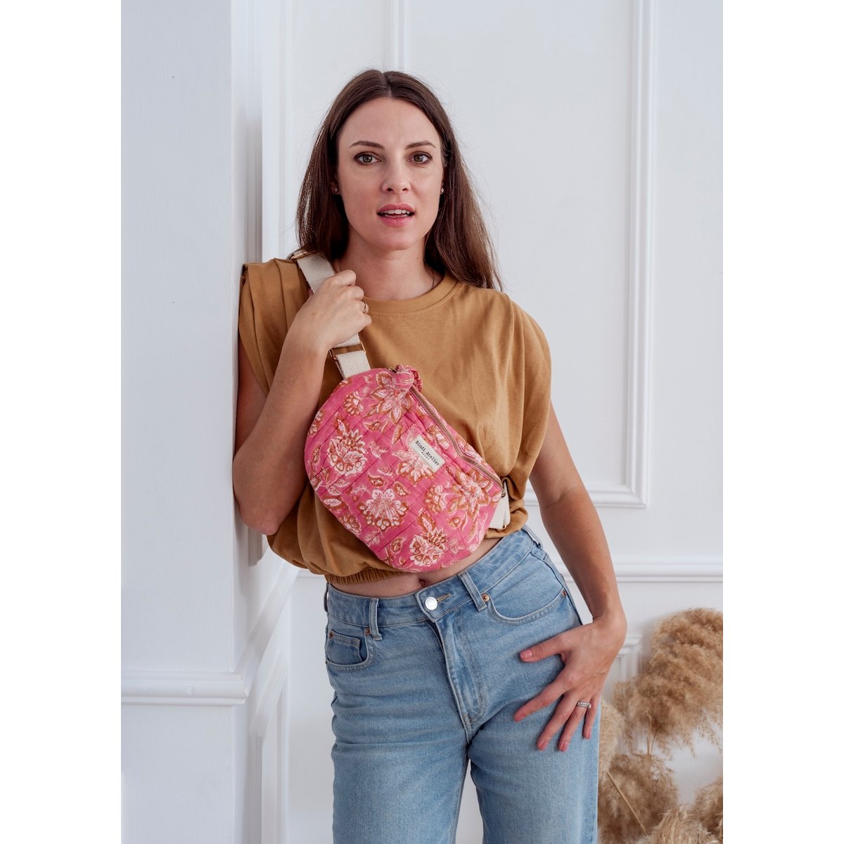 Sac banane adulte imprimé MATIRA rose rosa, BINDI ATELIER