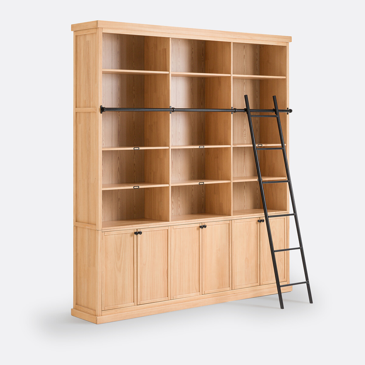 Bibliothèque avec échelle en pin, Dario naturel, LA REDOUTE INTERIEURS