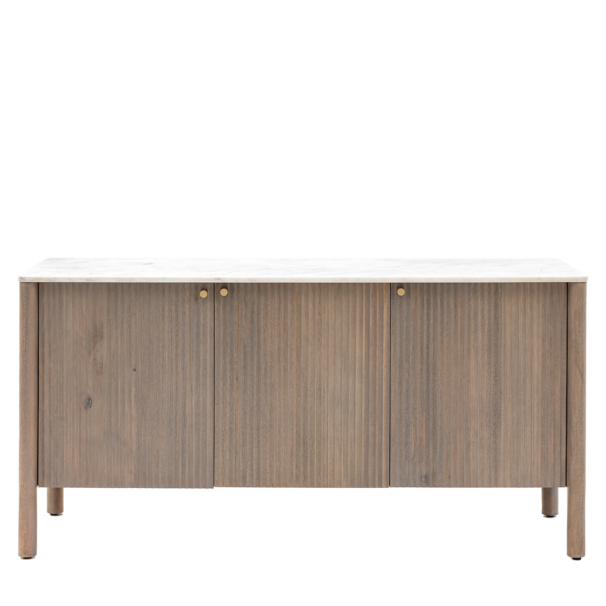 Manor Ribbed Wood 3 Door Sideboard with Marble Top grey, ÉDITÉ