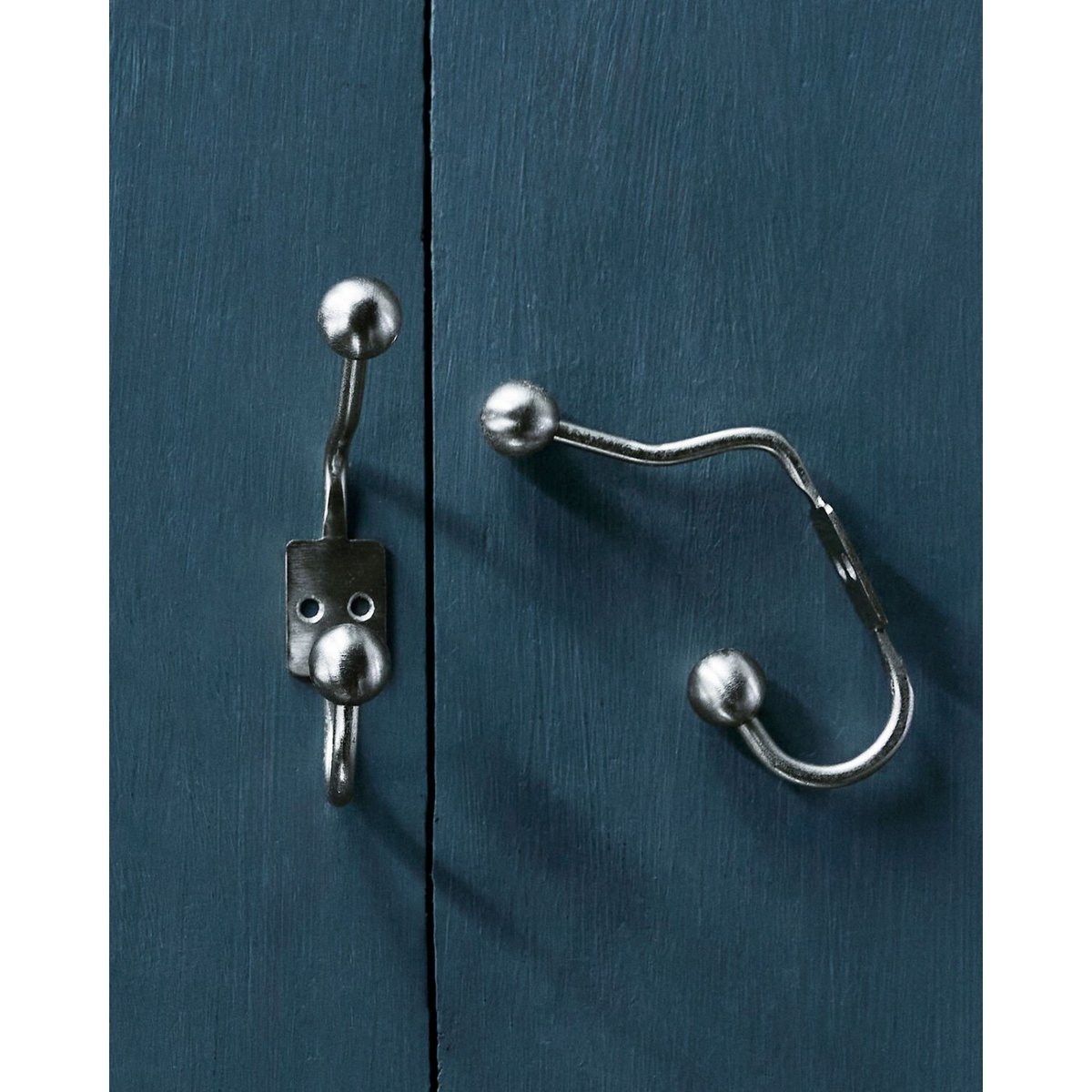 Lot de 2 patères double en acier Ball argent, HOUSE DOCTOR